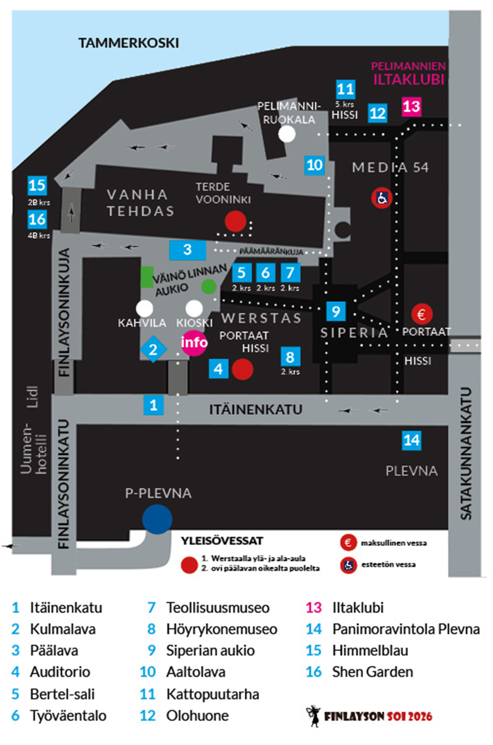 Festivaalialueen kartta 2026